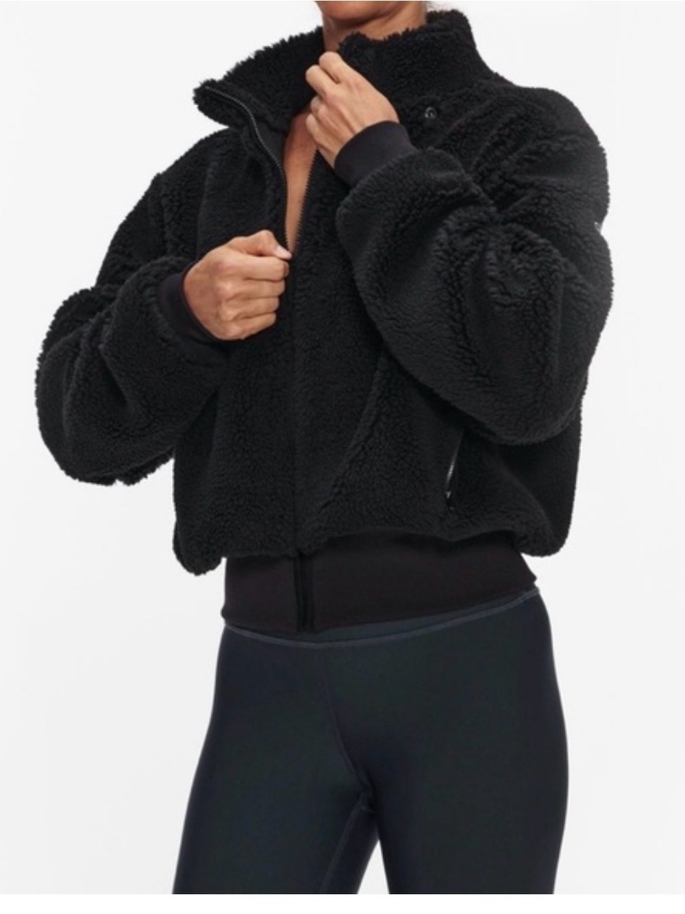 ALO Yoga Black Sherpa Fleece Jacket